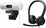 Log Logitech Brio webcam 500 Off White (960-001428) + H390 (981-000406)