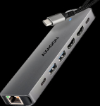 AXAGON HMC-7HX2 USB-C 3.2 Gen 1 hub, 2x USB-A + 1x USB-C, 2x HDMI 4K 60Hz, GLAN, PD 100W, 15cm USB-C cable
