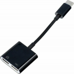 Adapter USB OEM Adapter AUX 2w1 Typ C (male) do Typ C (żeński) / Typ C (żeński) BULK czarny [DAC]