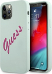 Guess GUHCP12MLSVSBF Silicone Vintage Hardcase for iPhone 12/12 Pro 6.1" / blue fuschia