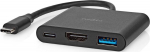 Nedis CCGB64770BK01 - Kabelgebunden - USB 3.2 Gen 1 (3.1 Gen 1) Type-C - Schwarz - 30 Hz - HDMI - USB 3.2 Gen 1 (3.1 Gen 1) Type-A - USB 3.2 Gen 1 (3.1 Gen 1) Type-C - Acrylonitrile-butadiene-styrene (ABS) - polyvinylchloride (PVC)