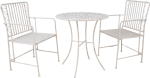 Balcony set JASMINE table and 2 chairs, antique white metal