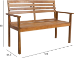 Bench FORTUNA 123x61.5xH90cm, acacia