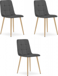 Leobert Krzesło KARA - dark gray velvet / wood color legs x 3