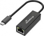 MediaRange USB-C Netzwerkadaper mit RJ45 Port,20cm, sw