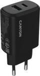CANYON charger OnCharge 200 20W 1xPD 1xQC EU Black