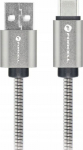 Kabel USB A do USB C Forcell F-Energy QC4.0 3A 66W Metal 1 m C234 srebrny