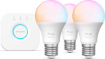 Philips Hue Essential E27 8W 806lm, Colored, 3-pack + Bridge