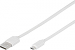 Vivanco kaabel USB - microUSB 1.0m, valge (35816)