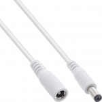 InLine 120er B-Pack DC Verl&auml;ngerungskabel - DC ST/BU 5.5x2.1mm - wei&szlig; - 2m