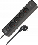 Hama Ecolor power strip 4 jack 1.5 m czarna (002302720000)