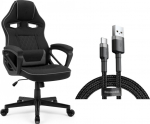Armchair SENSE7 Knight black and gray fabric + kabel usb