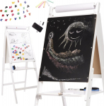 RoGer XXL Two-sided Chalk and Magnetic Wooden Board + Educational accessories