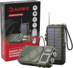 Hawk HWRDI440GN Radio Solar Dynamo With Powerbank, Black
