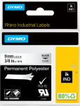 Dymo Rhino Industrial Permanent Polyester Labels | 9 mm x 5.5 m | Black on Transparent | self-adhesive label tape | for Rhino and LabelManager Beschriftungsger&auml;t, D1, Polyester, Belgium, 5.5 m, 1 St&uuml;ck(e), 34 mm