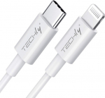 Techly ICOC-APP-8BUC10T, 0.5 m, Lightning, USB C, Male, Male, Wei&szlig;