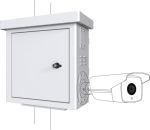 Lanview Mini Radius Pole Mounted, CCTV Cabinet For 4 cameras