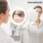 Cosmetic Mirror InnovaGoods Magnifying mirror LED z flexible arm and suction cup