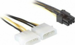Delock Molex x2 - PCIe 6-pin, 0.15m, Yellow (82315)