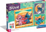 Clementoni Puzzle SuperColor Disney Stitch 3x48 element&oacute;w (25062)