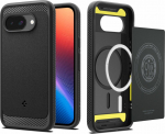 Kaitse&uuml;mbris Rugged Armor (MagFit), Google Pixel 9a, must, MagSafe &uuml;hilduv, Spigen