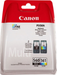 Canon Pg-560 Black And Cl-561, Colour Ink Cartridge Multi