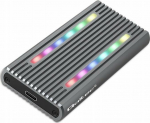 Pocket Qoltec Housing/Qoltec disk pocket M.2 SSD | SATA | NVMe | RGB LED | USB-C | 4TB