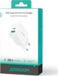 Joyroom Travel Charger C+U PD 20W QC 3.0 / white
