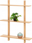 4Living Pine bookcase with three shelves, 80 x 60 x 15 cm