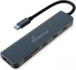 MediaRange HUB USB-C 6 in 1 Multiport Adapter, silber