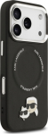 Karl Lagerfeld PU Karl and Choupette Heads Pins MagSafe Case for iPhone 17 Pro / black