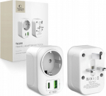 Tech-Protect reisiadapter TA100 UK-EU, valge