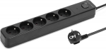 Montis Power Strip Black Surge Protector 5-Outlet 1.5m MT187-BK-1.5