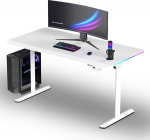 Ultradesk Desk Gaming Desk QUEST, 140x70cm, 72-120cm, white-white