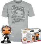 Funko Boxed Pop! & Tees (Adult): Disney Star Wars - Ahsoka Tano (Glows in the Dark) Bobble-Head Vinyl Figure & T-Shirt (S)