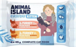 ANIMAL ISLAND Everyday Kitten Turkey with rabbit, Turkey with veal Box - wet cat food - 4x85g