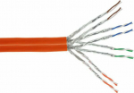 InLine Cable Installation S/FTP, PiMF, Cat.7a, AWG23, 1200MHz, halogen free, orange, 100m (77100I)