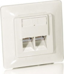 Equip Cat5e Unterputzdose+front panel 2xRJ45 45&deg; RAL9010