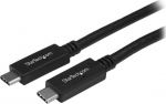 StarTech.com USB-C till USB-C-kabel - M/M - 1m - USB 3.0 (5Gbps) - USB-kabel - 24 pin USB-C (Male) rak till 24 pin USB-C (Male) rak - USB 3.1 Gen 2 / Thunderbolt 3 / DisplayPort 1.2 - 1 m - accounted for 4K - svart - for P/N: KITBXDOCKPEU, KITBXDOCKP ...