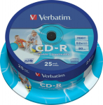 CD-R Verbatim 700MB 25pcs Pack 52x Spindel printable retail