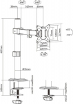 equip - Befestigungskit (mounting arm) - neigbar - f&uuml;r LCD-Display - Kunststoff, Metall - Schwarz - screen size: 43.2-81.3 cm (17"-32") - Schreibtisch (650156)