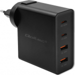 Qoltec GaN POWER PRO | 2xUSB-C | 2xUSB | 130W | 5-20V | 1.5-5A | PD | Czarna - Charger