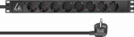 Lanview 19" rack mount power strip, 1U, 16A with 8 x Schuko type