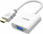 Adapter AV Unitek Unitek Adapter HDMI on VGA | FullHD 60Hz | 0.15m | White | Y-6333C01