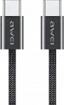 Kabel USB Awei USB-C - USB-C 1 m Czarny