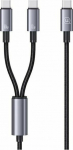Kabel USB Usams USB-C - 2x USB-C 1.2 m Czarny
