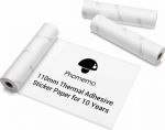 3x Paper Insert Roll Sticker Self-Adhesive White 110mm Do Phomemo M832 M04 S As / Q22-rms10-107