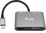 Equip Dock 5-1 USB-C->HDMI,VGA,USB-A,AUX,100W USB-C 0.15m