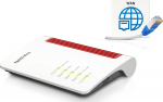 FRITZ! AVM FRITZ!Box 4050 - Wireless Router 3-Port switch - 1GbE - Wi-Fi 6 - Dual-Band - VoIP-phone adapter (DECT)
