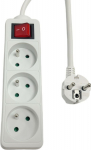 MicroConnect 3-way Power Strip on/off switch French Type E - Steckdosenleiste